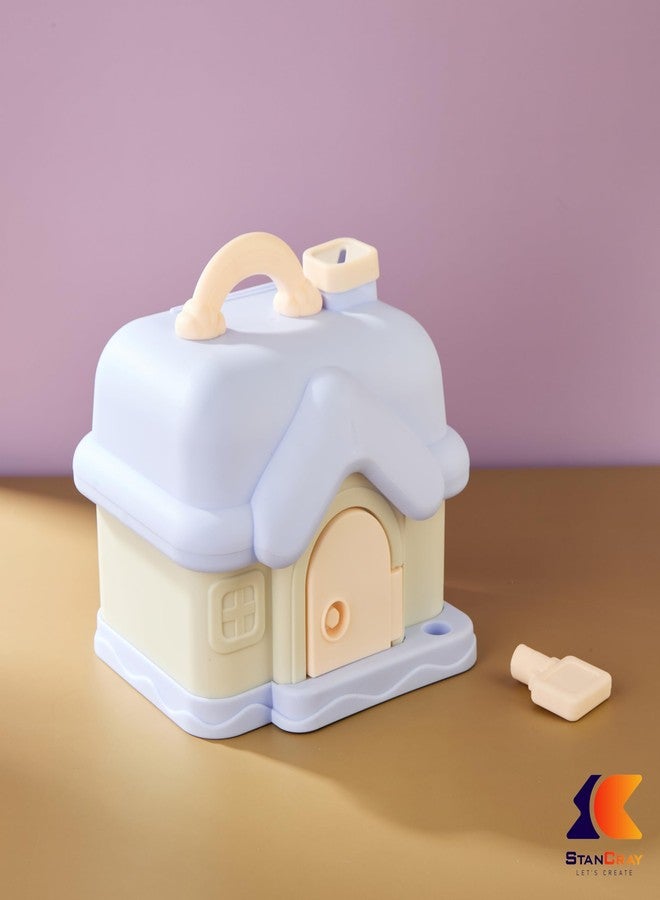 STANCRAY Cute Small Savings Bank Money Deposit and Withdrawal Piggy Bank with Key Holder House Piggy Bank for Girls and Boys Coin Bank with Handle, Lock and Key. (Model 4) - Image 4